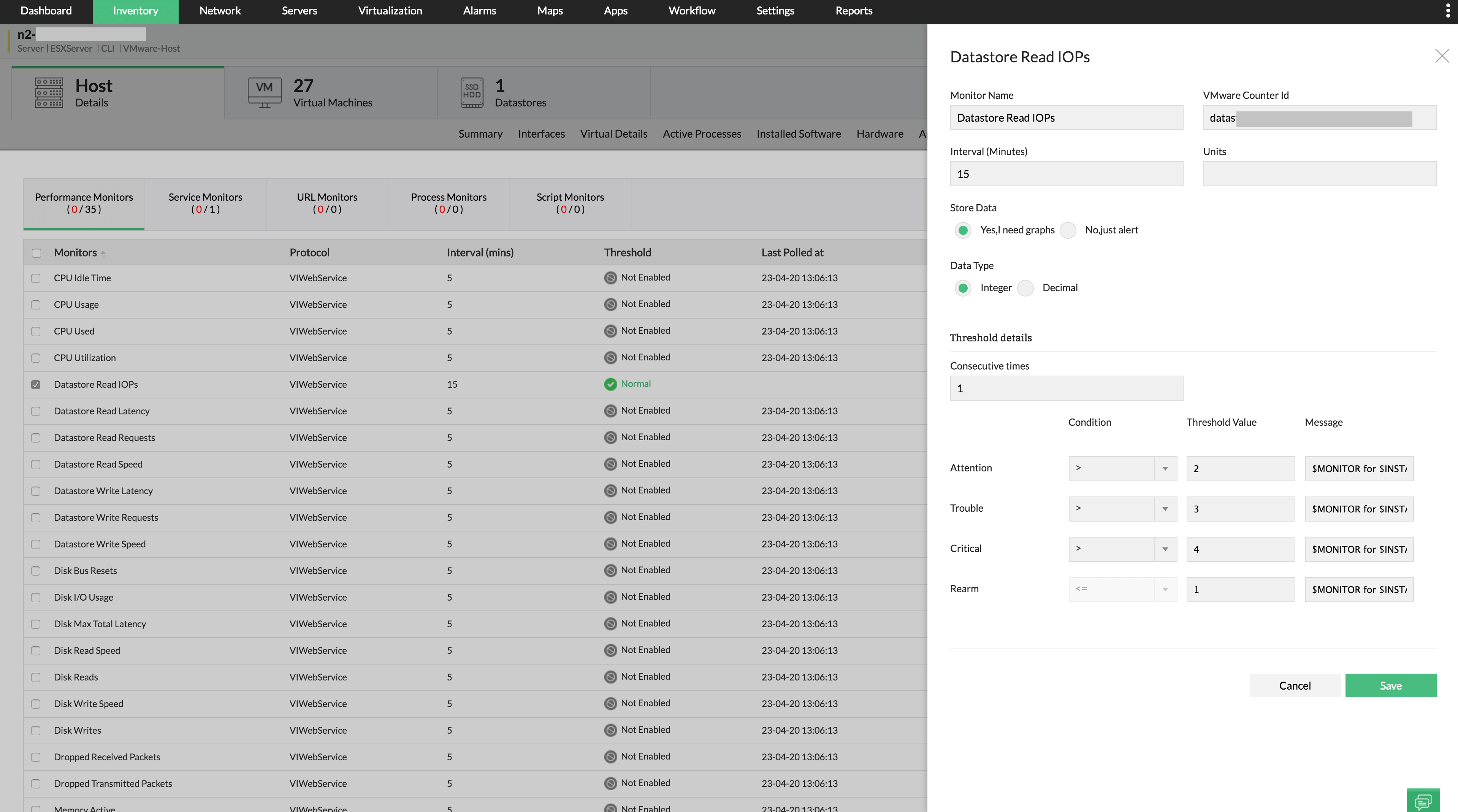 VMware ESXi Monitoring - ManageEngine OpManager