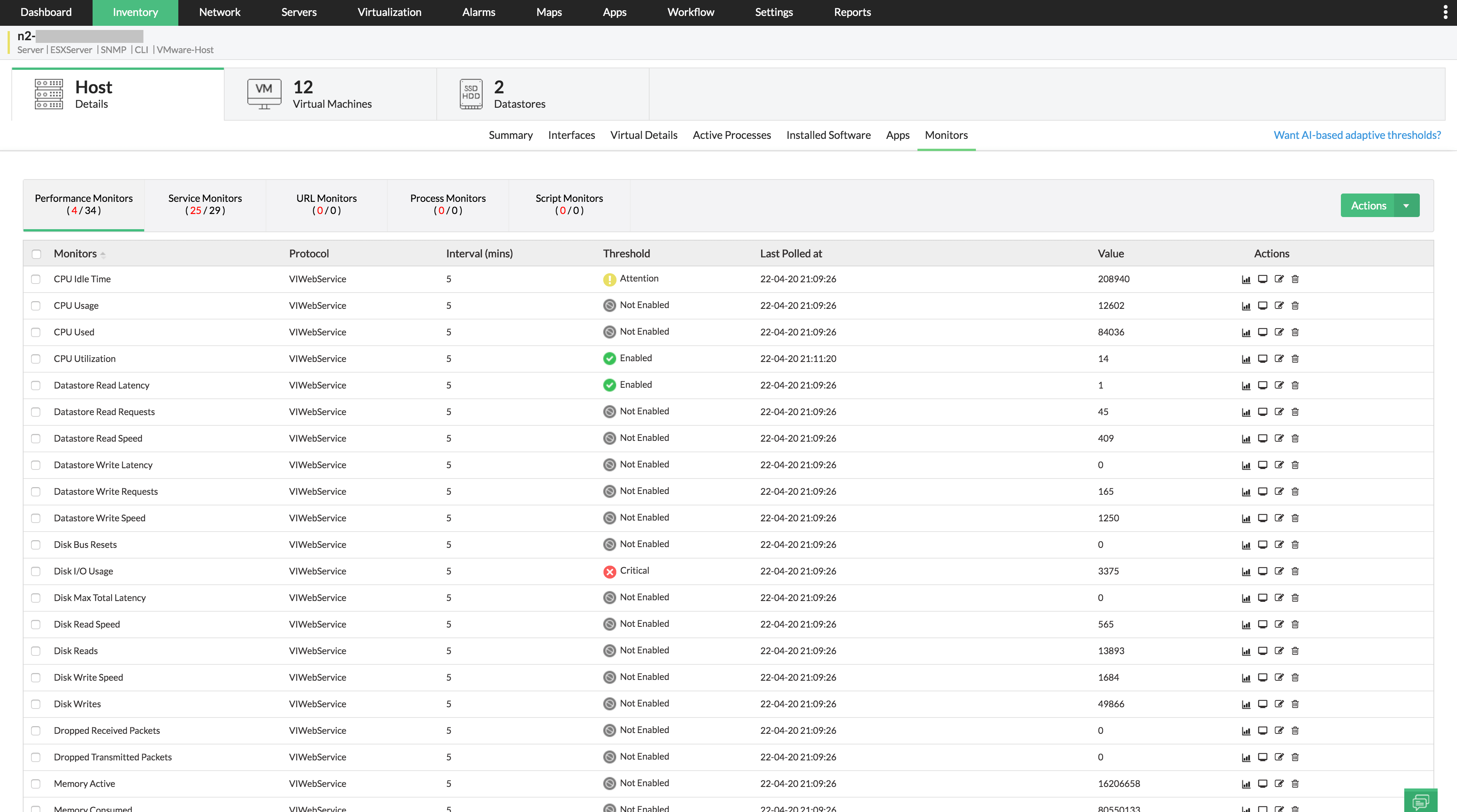 VMware ESXi monitoring software - ManageEngine OpManager