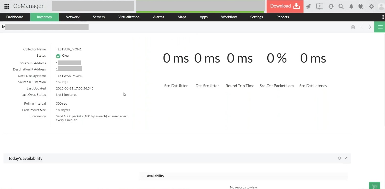 VoIP monitoring - ManageEngine OpManager