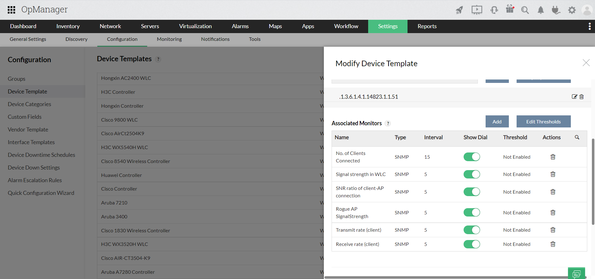 Wi-Fi signal monitoring - ManageEngine OpManager