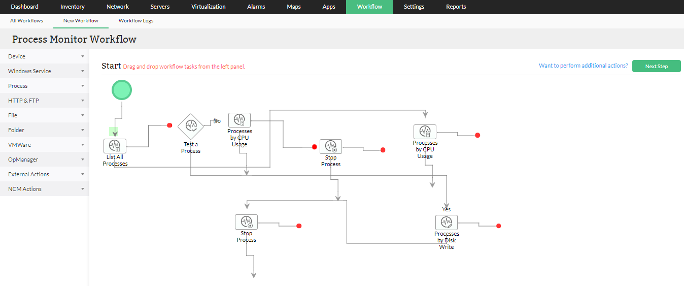 Windows Process Monitoring Software - ManageEngine OpManager