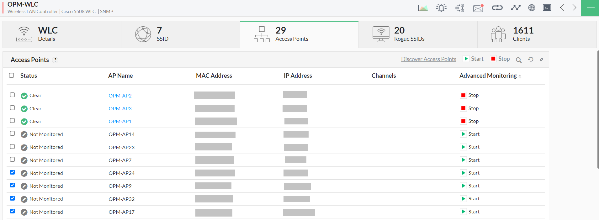 Monitor WLC - ManageEngine <span class=