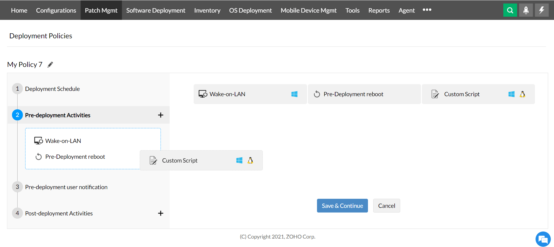 Drag and drop custom scripts