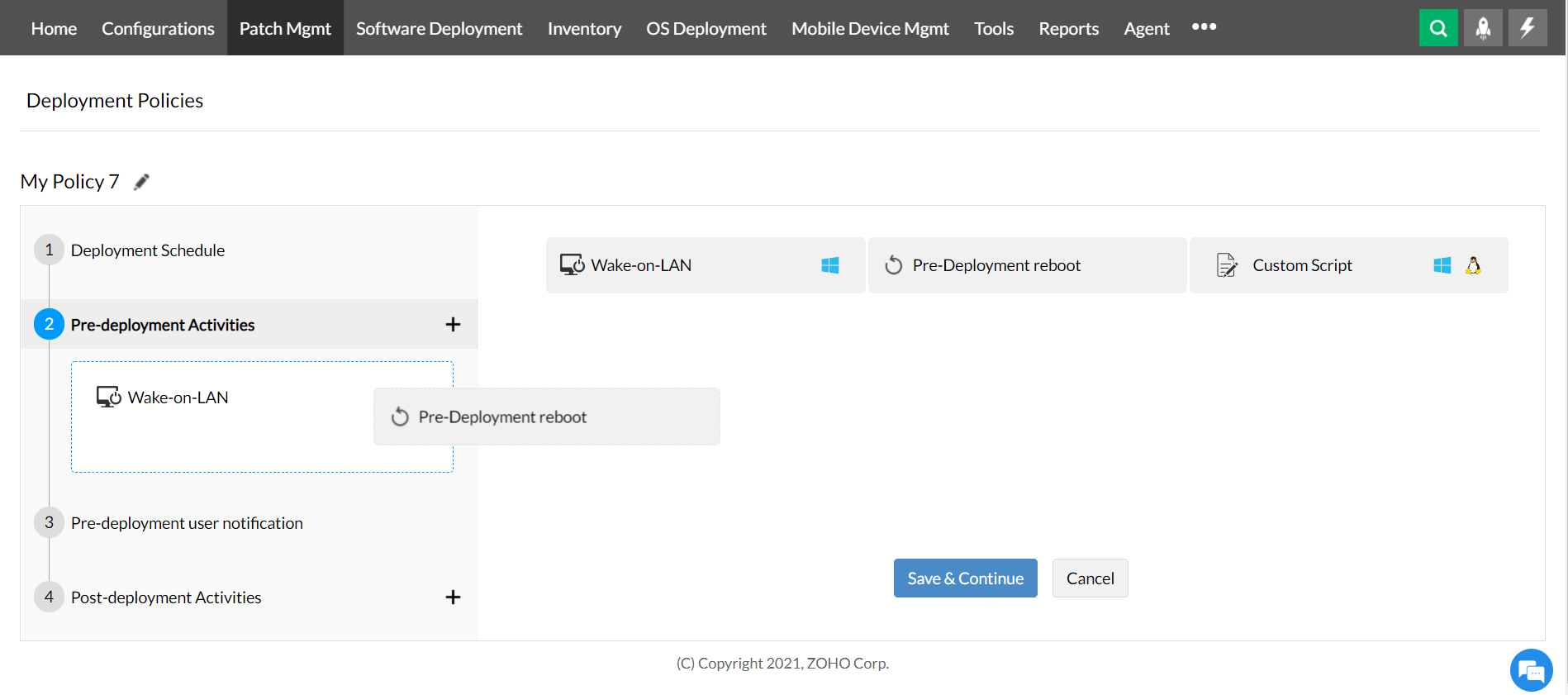 Pre-deployment reboot