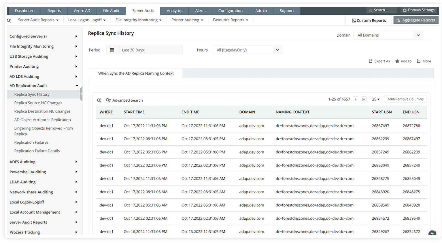 Monitor replication health