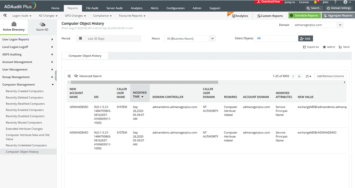 Audit computer management