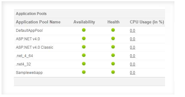 Monitor the Application Pools in IIS