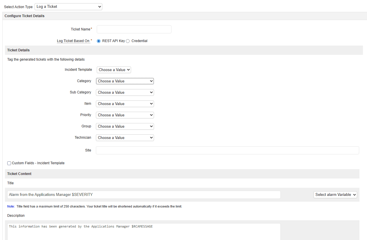 Manage alarms and tickets in one place