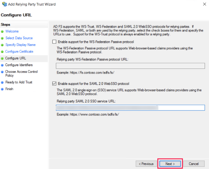 add assertion url page