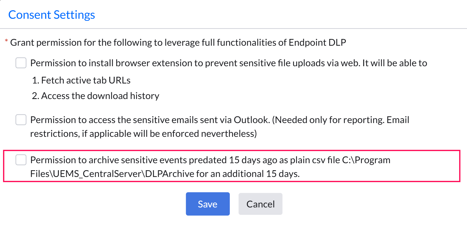 DLP Archive Reports