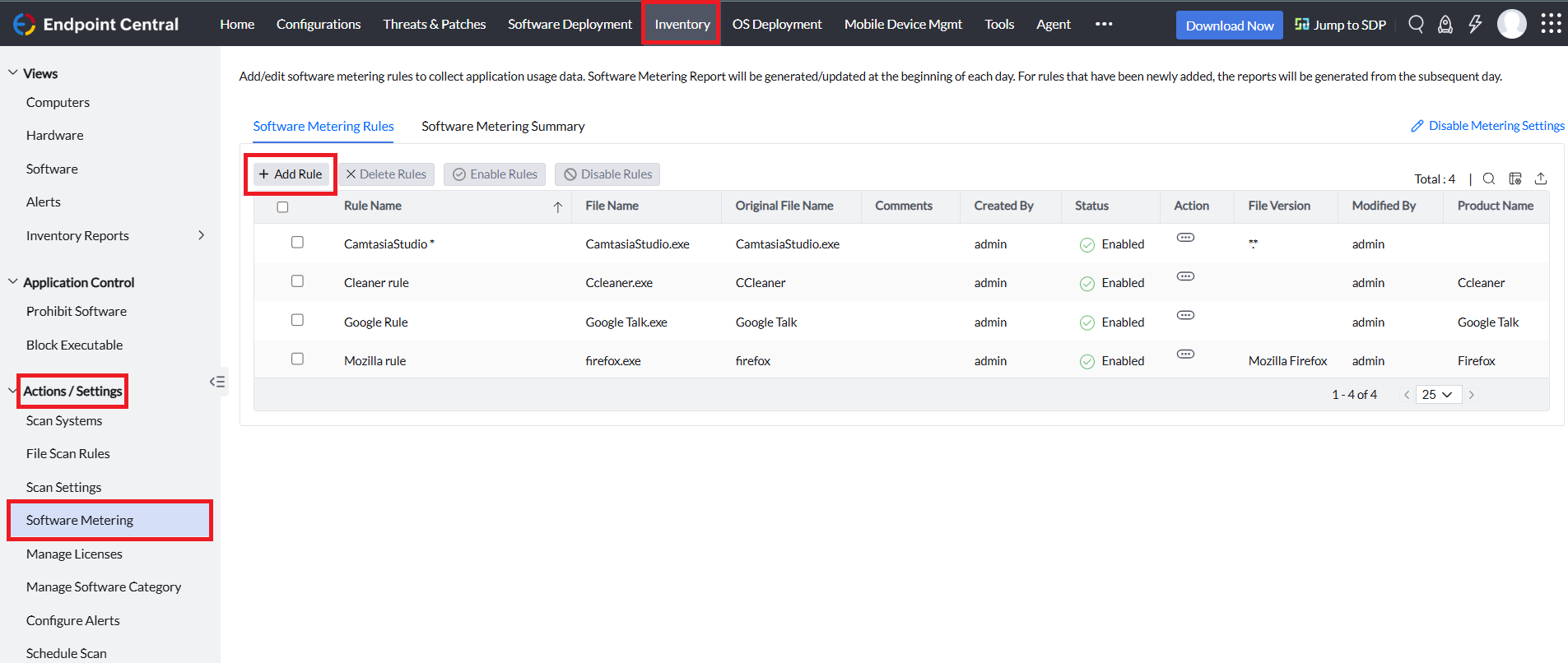 Software Metering Mac Navigation