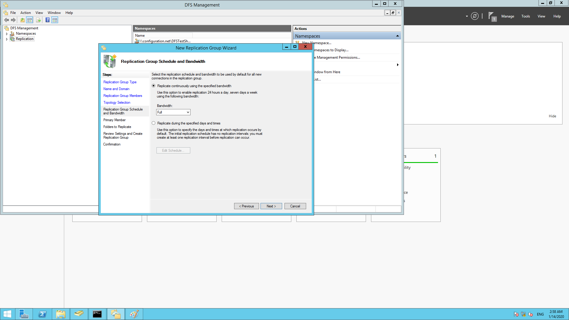Setting the bandwidth