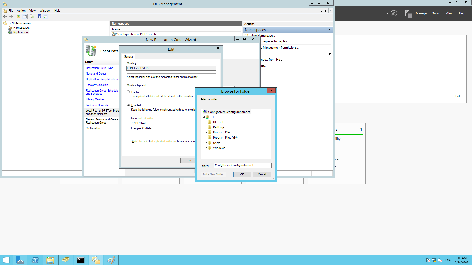 Enabling and specifying the path that needs to be synchronized with the server