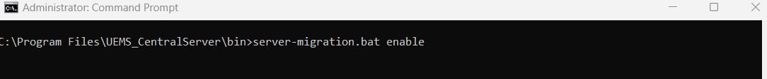 Executing Central Server migration script