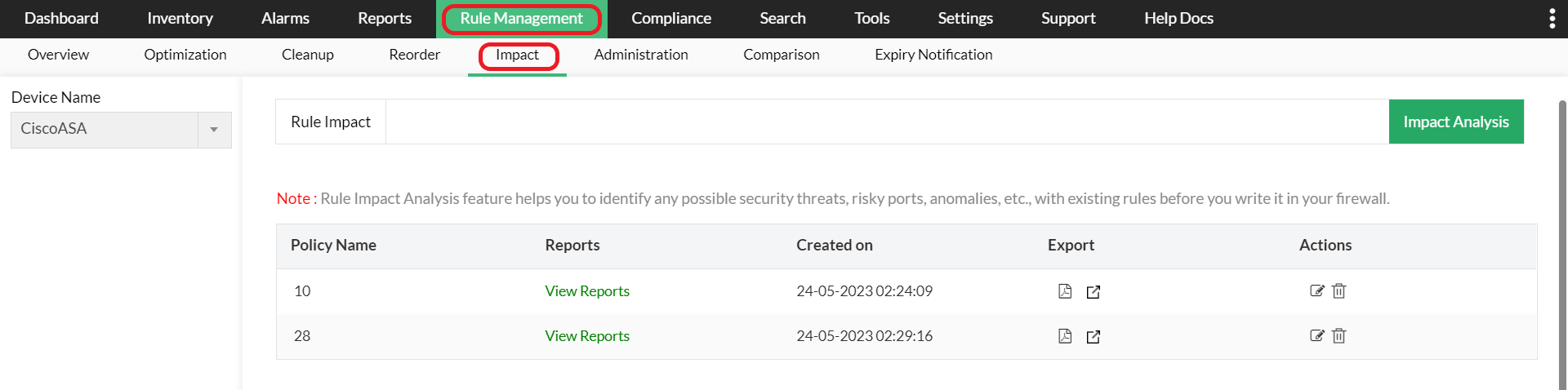 Firewall Rule Management - ManageEngine Firewall Analyzer