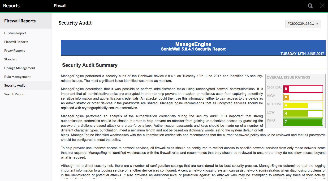 SonicWall Firewall Bandwidth Management - ManageEngine Firewall Analyzer