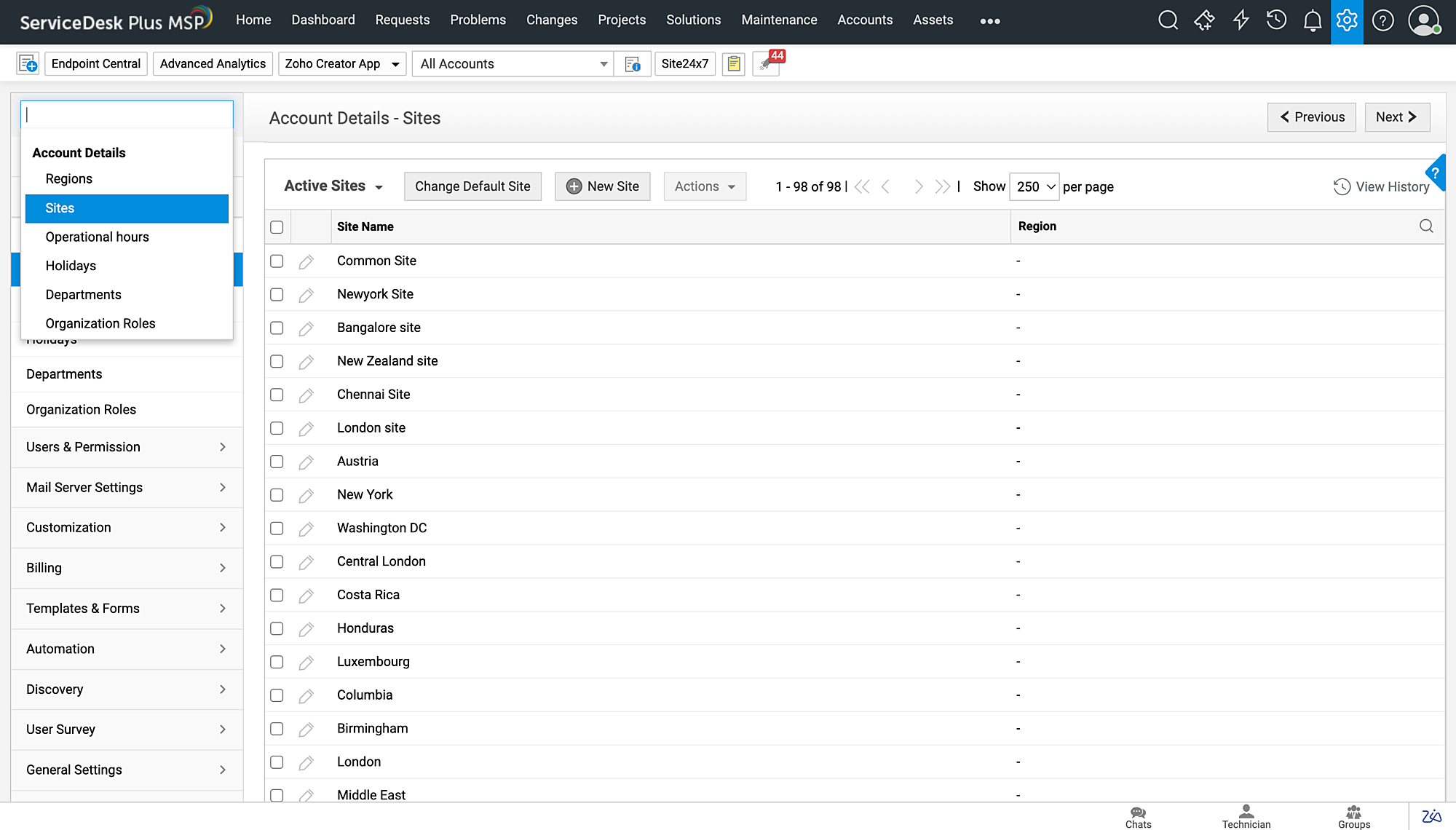 Account configurations