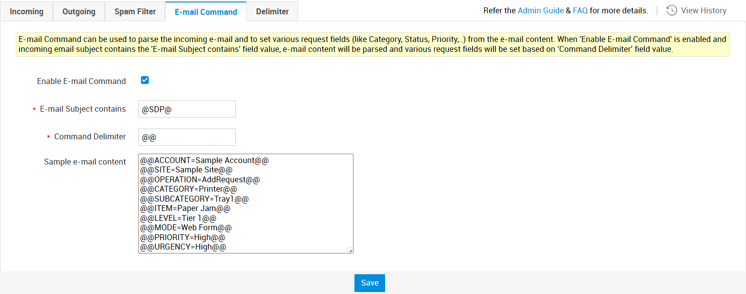 Email commands & parsing