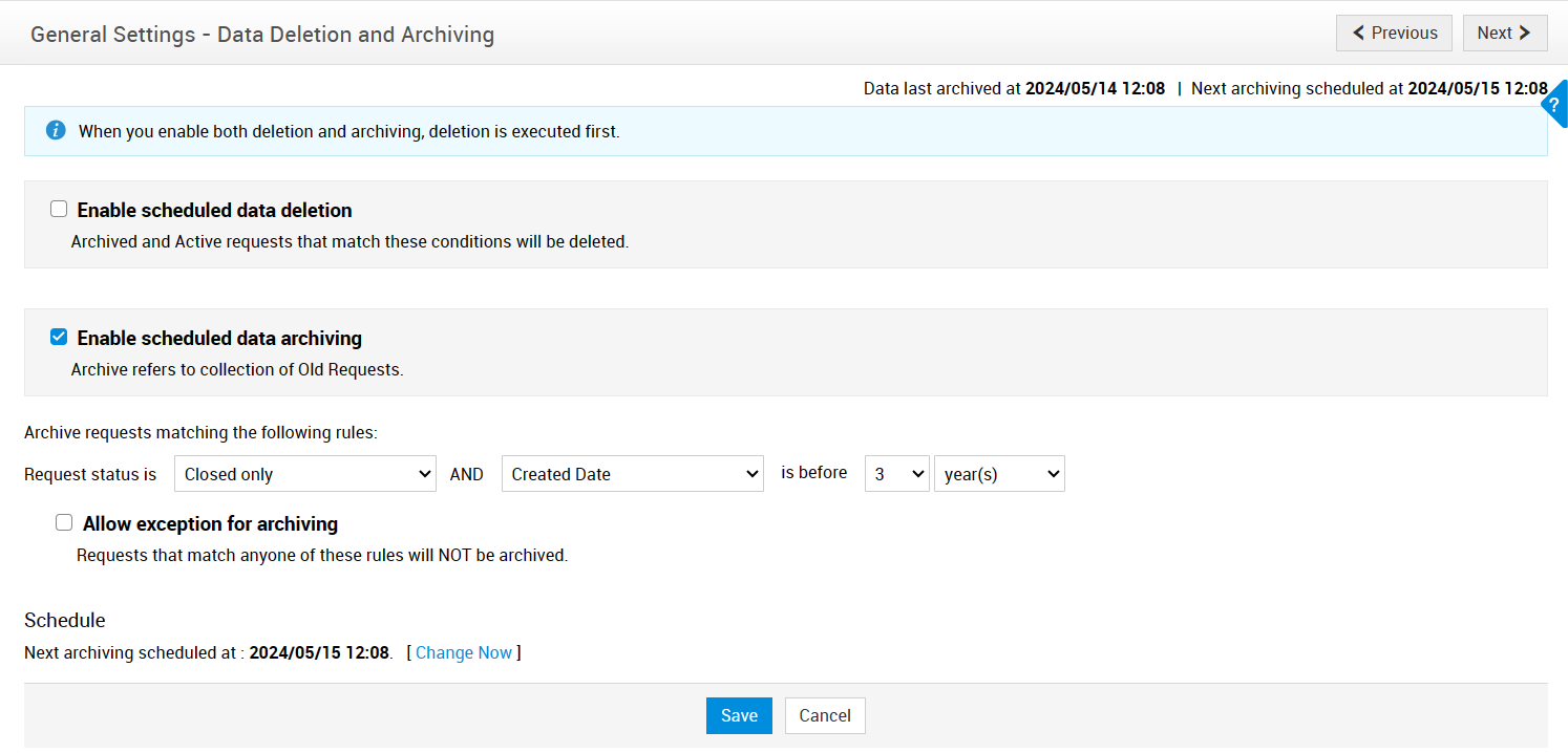 Automated data archiving