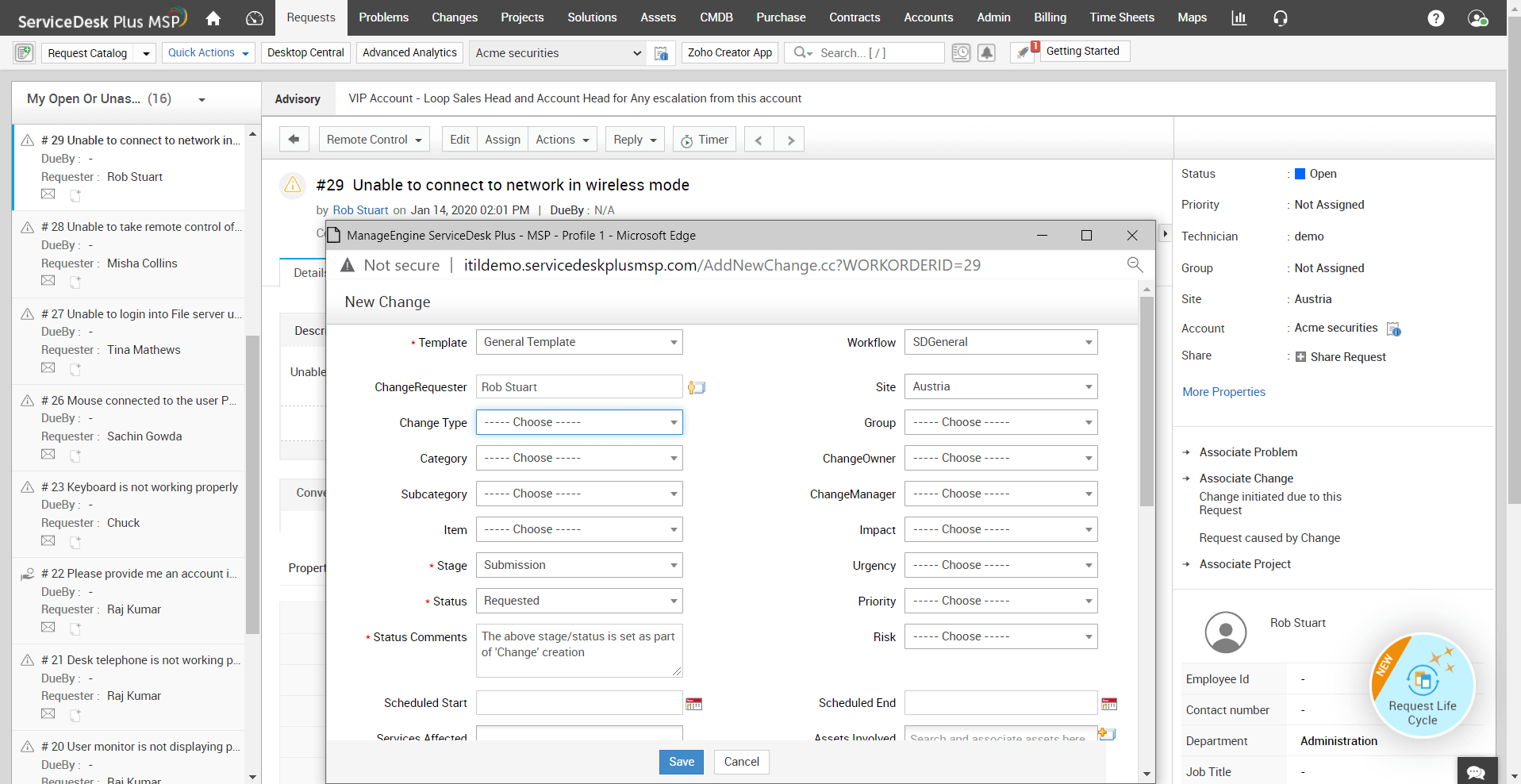 Change management metrics for MSPs