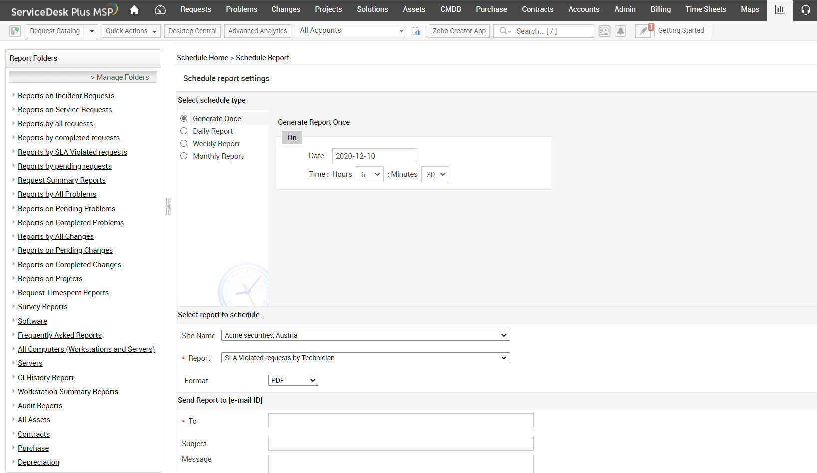 MSP report template