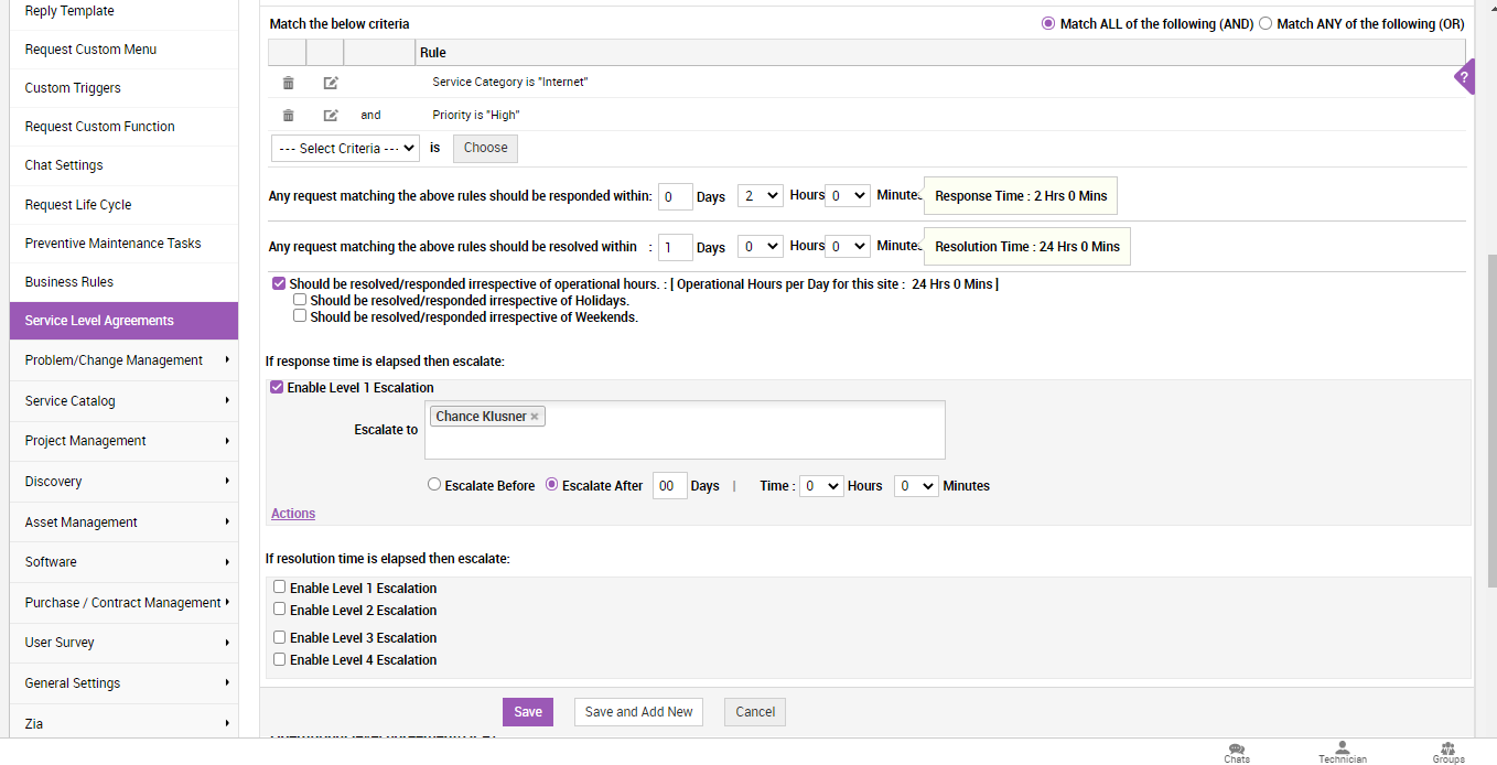 MSP SLA template