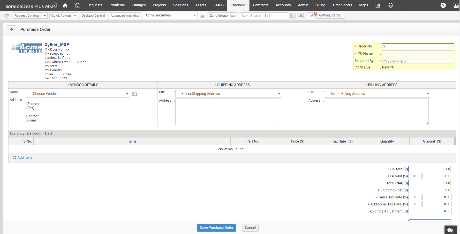 Automated purchase orders