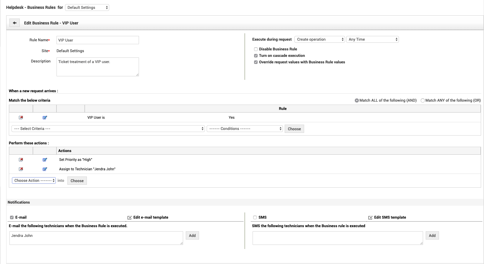 Service desk automation : ticket rules