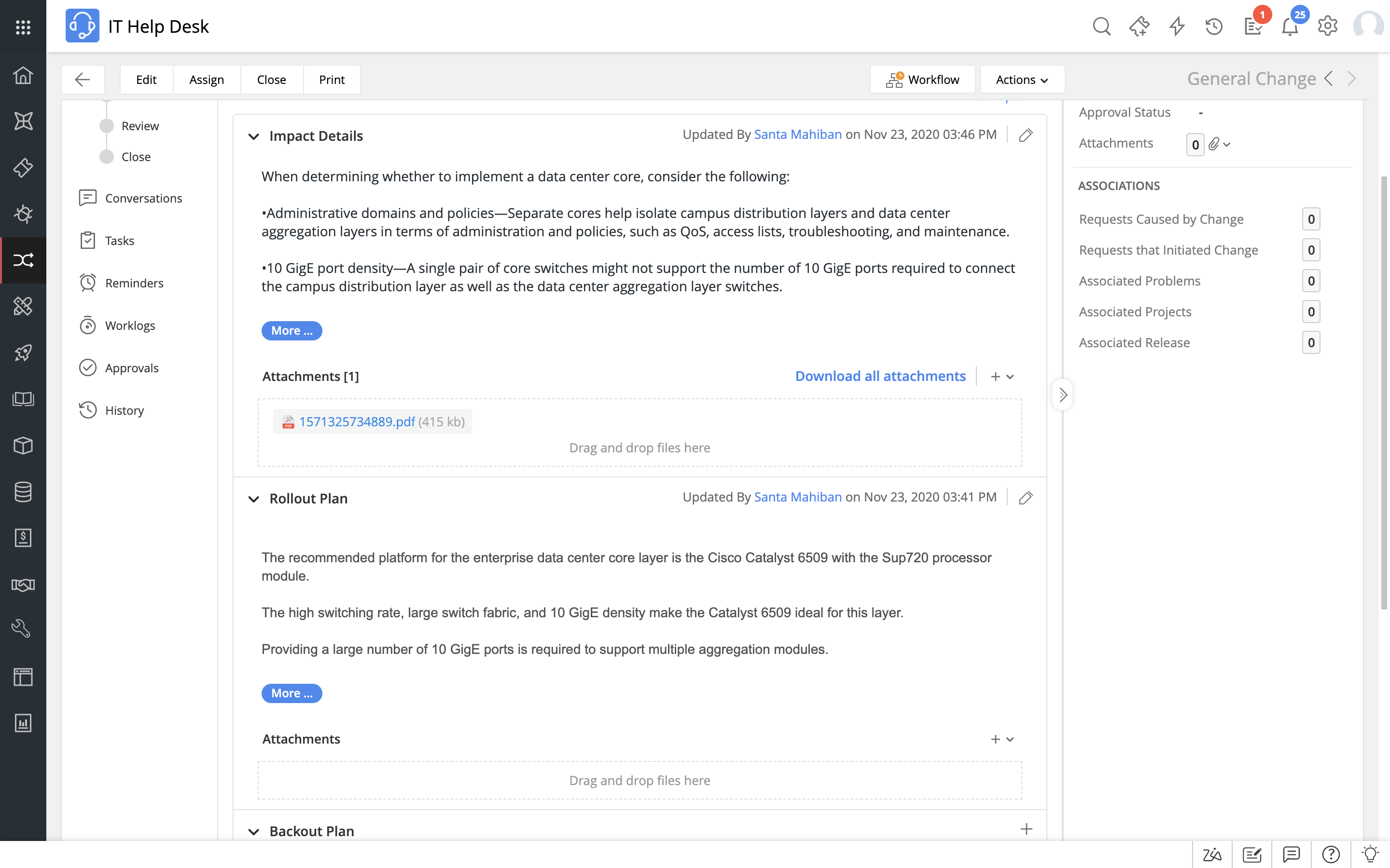 Change request tool