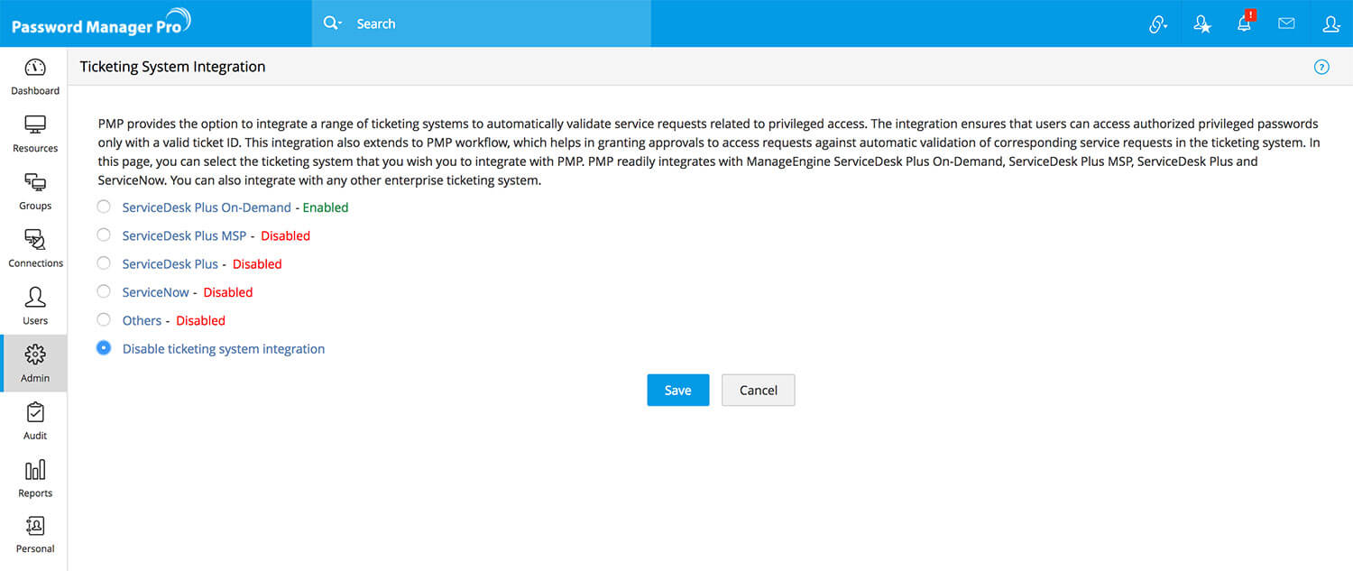 Help desk with password management