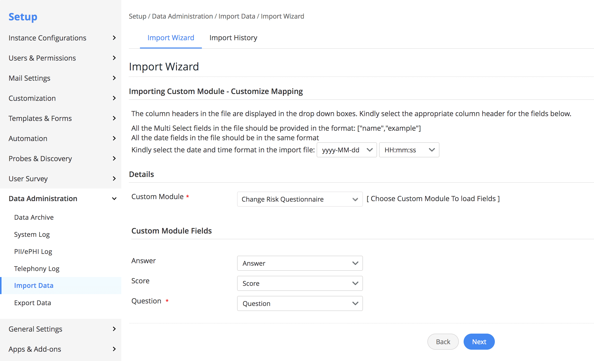 Change risk assessment sample