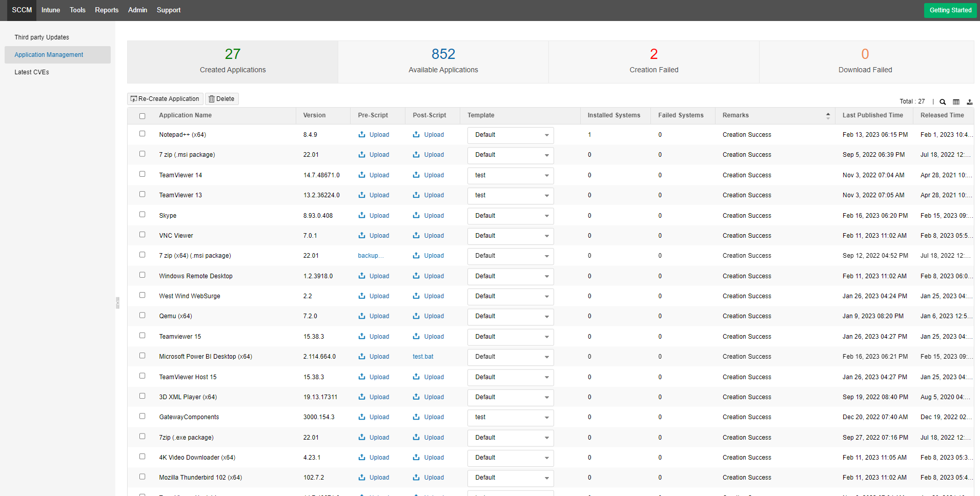 SCCM application management