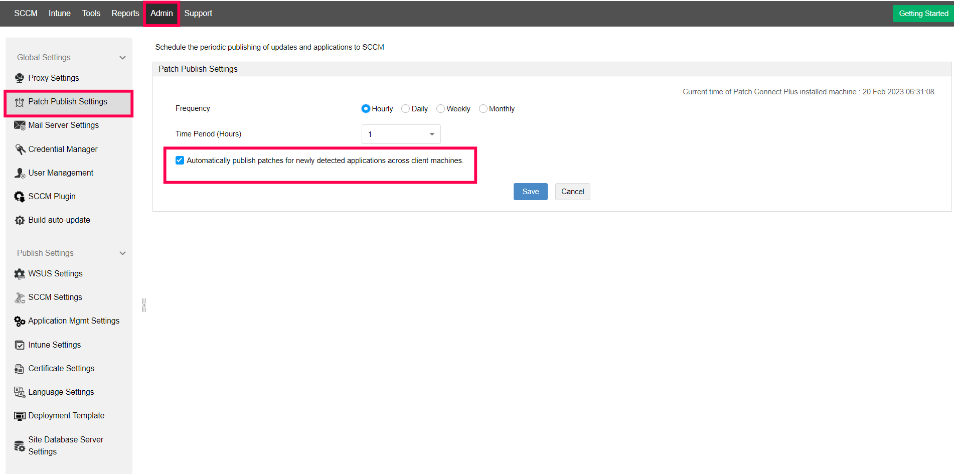patch publish settings